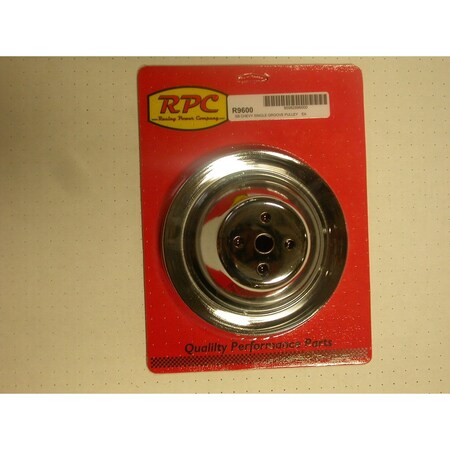 Racing Power SBC CHROME SINGLE GROOVE UPPER PULLEY SHORT WATER PUMP R9600